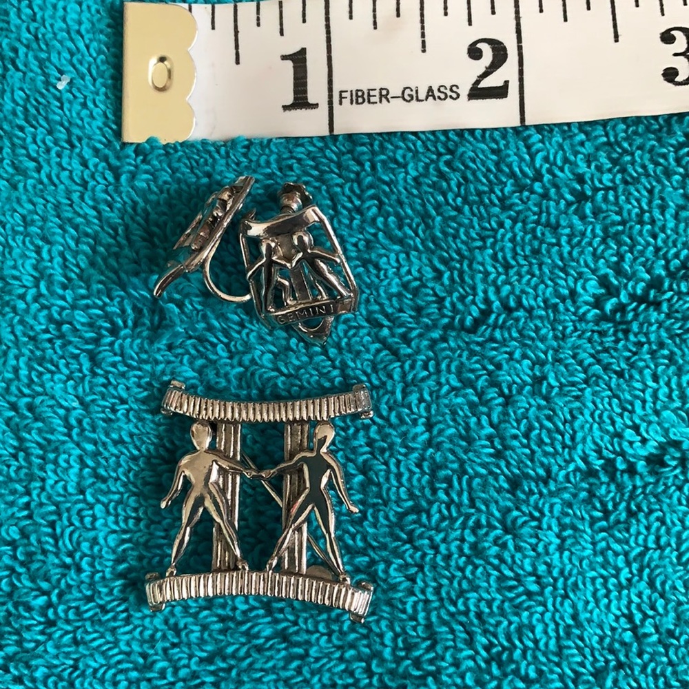 Gemini earrings and brooch